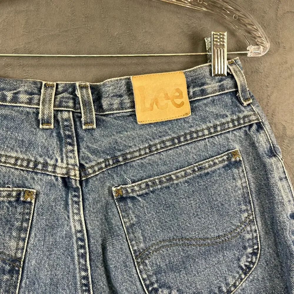 Vintage Lee Jeans 12 Medium Straight Leg Mom Jeans Medium Light Wash High Rise